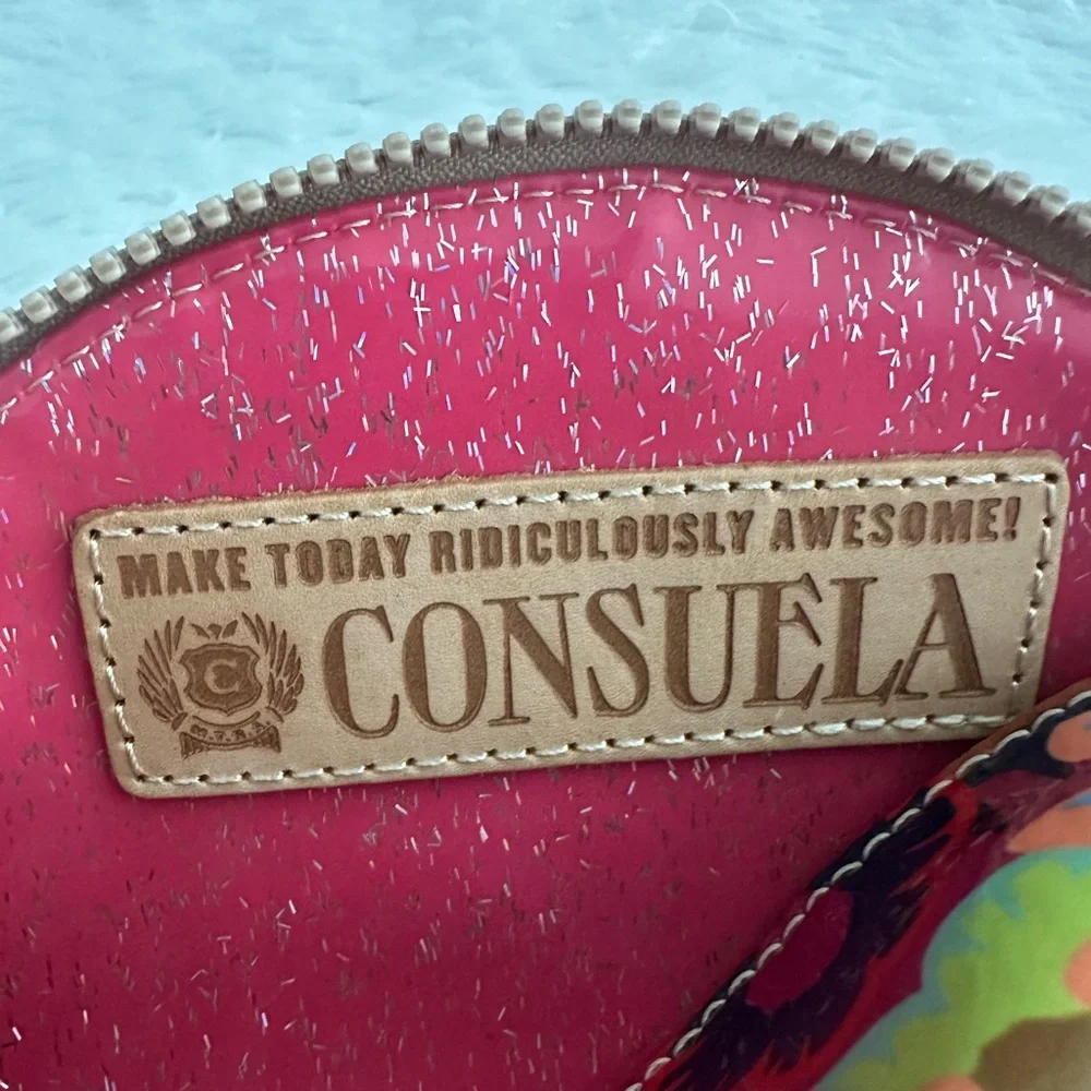 New Consuela Mod Floral Legacy Medium Domed Toiletry Makeup‎ Cosmetic Bag Rare